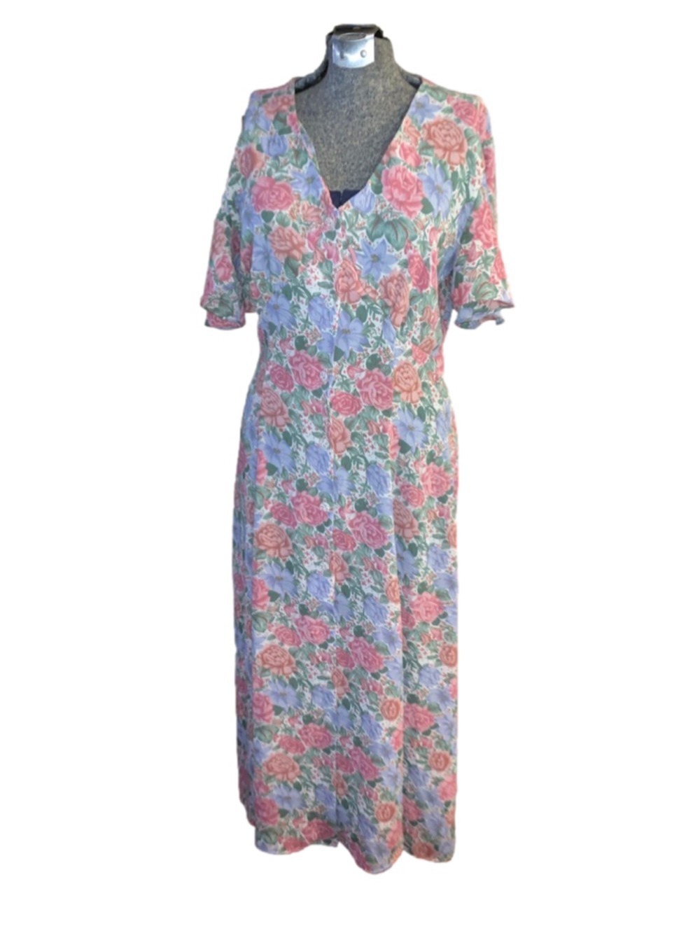 Beechers Brook long floral button up tea dress size 8